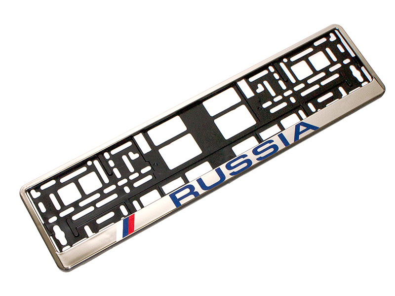 Рамка номерного знака Dollex SPL-16  пластмассовая 'RUSSIA' хром