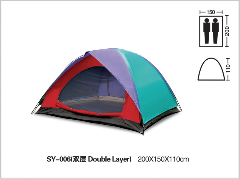 Палатка турист.2-слойная  2-х местная 200х150*110cм   SY-006(96406)