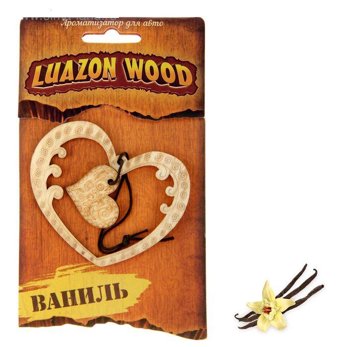 Ароматизатор для авто Luazon Wood "Сердечки", аромат ваниль (806065)