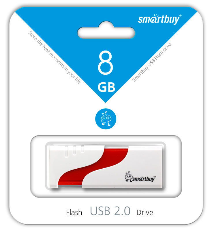 USB2.0 FlashDrives 8Gb Smart Buy  Hatch White