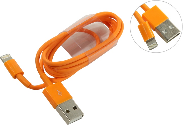 Адаптер Smartbuy iK-512c  USB - 8-pin для Apple, цветные, длина 1,2 м,  оранжевые