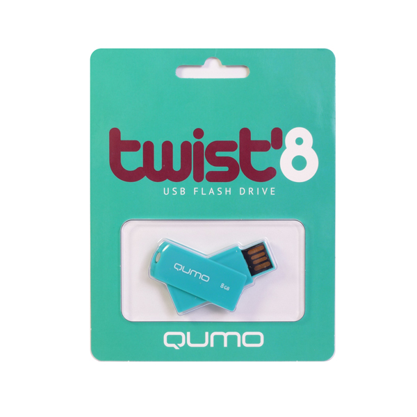 USB2.0 FlashDrives 8Gb QUMO Twist Turquoise светло-бирюзовый