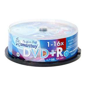 диск Smart Buy DVD+R 4,7Gb  16x Cake (25)