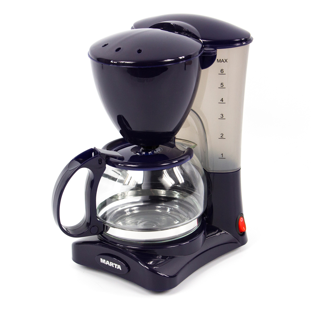 Кофеварка MARTA MT-2115 темный топаз (550 Вт, антикапля, 4-6 чашек) 8/уп