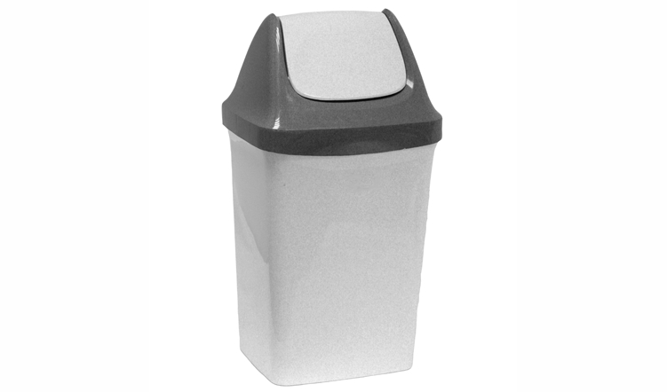Контейнер для мусора 15 л Свинг мрамор 2462Mмр  (уп/8шт)