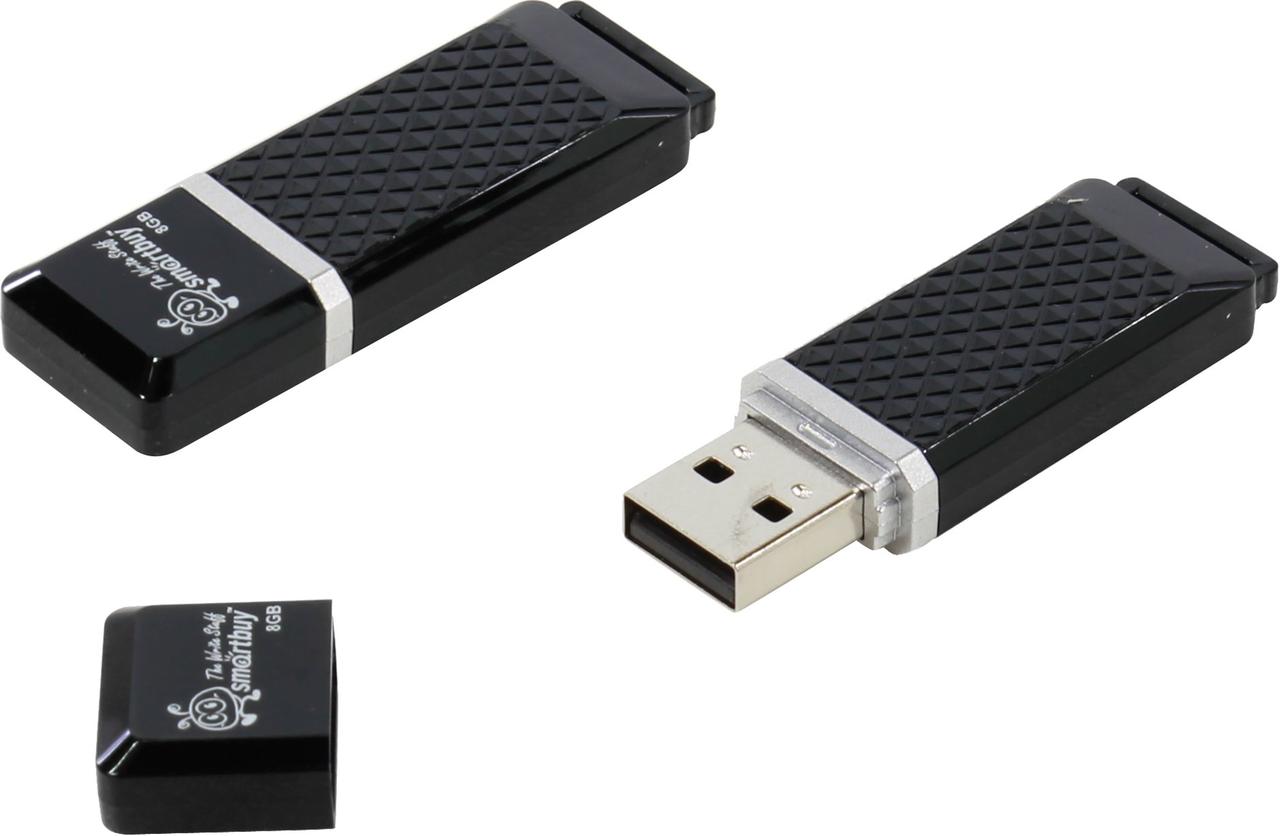 USB2.0 FlashDrives64 Gb Smart Buy  Quartz series Black (SB64GBQZ-K)