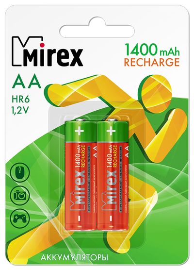акк R6 Mirex  1400mAh Ni-Mh 1,2V  BL-2 (20/100шт)