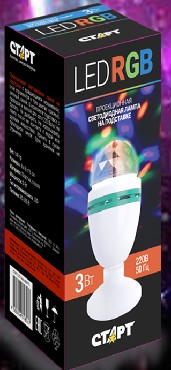 светодиодная лампа крутящаяся на подставке СТАРТ LED Disco RGB TL