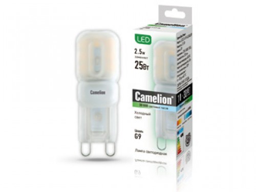 Эл. лампа светодиодная Camelion LED-G9-2.5W-SL/ 845/ G9 (2.5Вт 220В, аналог 25Вт) уп.1/10/100