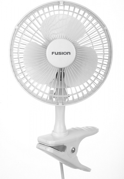 Вентилятор FUSION FTF-15K белый (настольный клипса, лопости 15см, 2 скор) 6шт/уп
