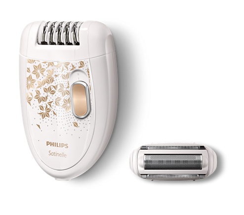 Эпилятор Philips HP6428/00 белый/золотистый, скор.:2 насад.:2 от электр.сети