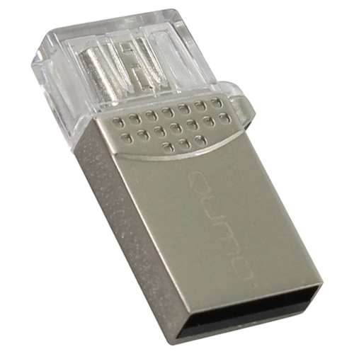 USB2.0 FlashDrives16Gb QUMO Keeper c двумя коннекторами MicroUSB (для телеф с OTG) и USB (для PC)