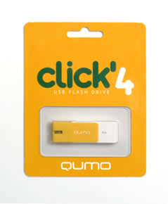 USB2.0 FlashDrives 4Gb QUMO Click Amber янтарь