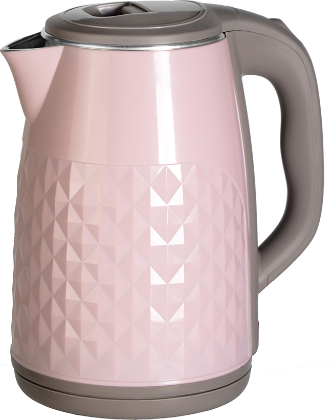 Чайник  MAXTRONIC MAX-1012 розовый (2,5л !!!, двойн стенки, диск 1,8кВт) 12/уп