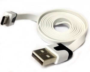 Кабель USB - micro USB круглый, PVC, 1м, 5В, 2А, белый, коробка с окном