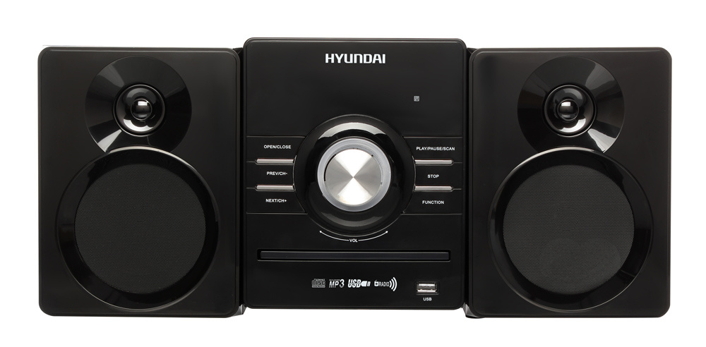 Микросистема Hyundai H-MS240 черный (DVD/USB/MP3/Bluetooth, 2*15Вт 20FM, ду)