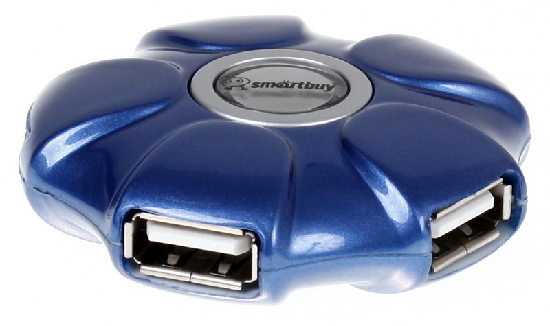 USB - Xaб Smartbuy UFO  4 порта голубой (SBHA-143-B)