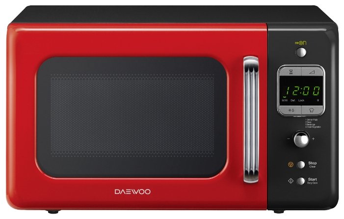 Микроволновка  Daewoo KOR-6LBRRB красно-чёрный (20л, электронное управление, эмаль, 800Вт)