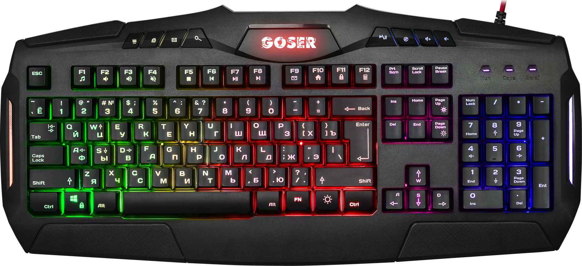 Клавиатура DEFENDER Goser GK-772L RU,RGB подсветка, 19 Anti-Ghost