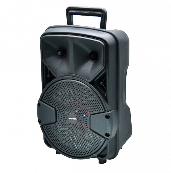 Активная напольная акустика JBK-0901S (чемодан, 12Вт, USB/FM/TF/MIC-6.3мм, акк, ду)