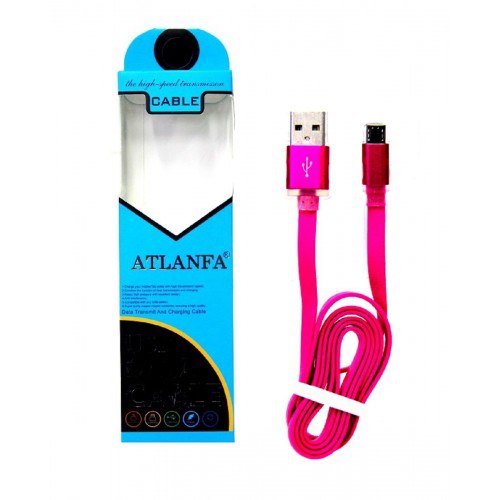 кабель для Iphone 5+6 металлический (плоский) ATLANFA AT-713G
