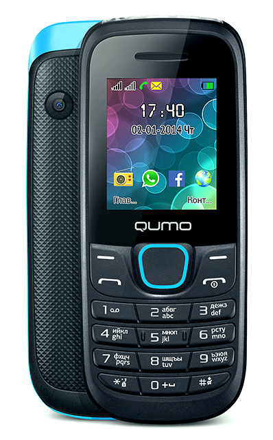 тел.мобильный QUMO Push 184 GPRS синий 1,8" LCD 2SIM MicroSD BT MP3 MP4