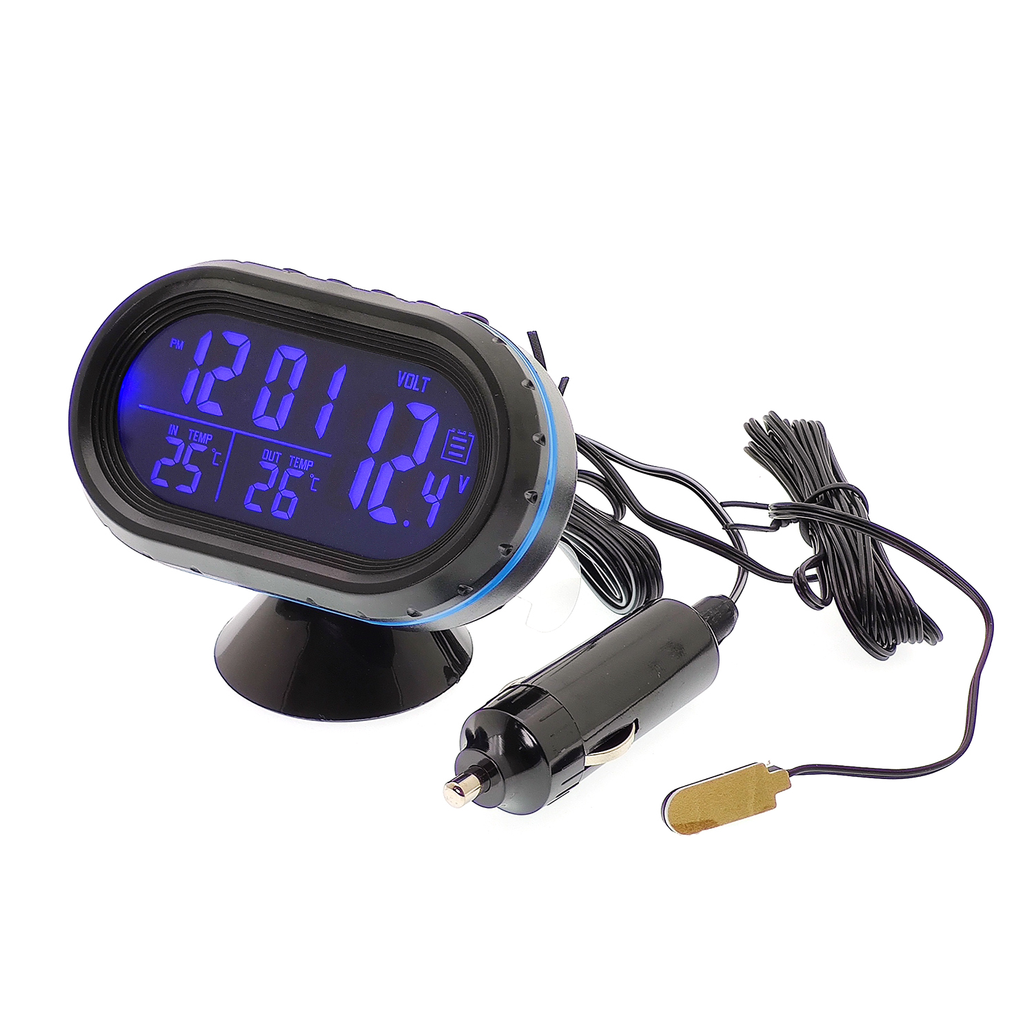 Часы эл. авто VST7009V (температура, будильник, вольтметр)