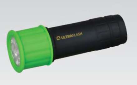 Фонарь  Ultra Flash  LED 15001-С(3ХR03 светофор,зеленый с черным,9 LED,пластик) уп.6шт.