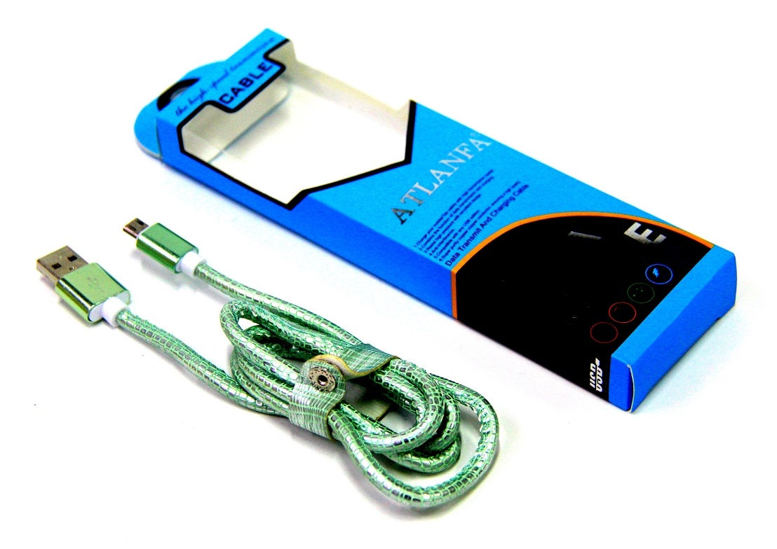 Кабель USB - micro USB ATLANFA AT-717V металлический (кожа крокодила)
