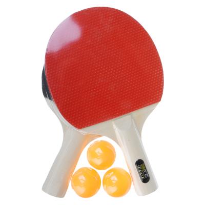 Набор для игры в пинг-понг (ракетка 2шт, теннисный мяч 3шт), дерево, 2026 (Повреждена упаковка)
