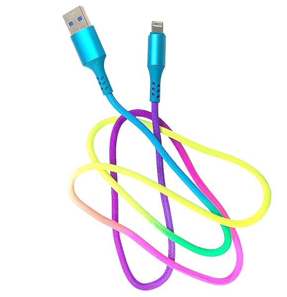 Кабель USB - 8pin Орбита OT-SMI05 (KM-204) цветной (2,4А, для iPhone5/6/7) 1м