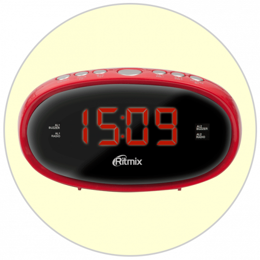 Радиобудильник RITMIX RRC-616 RED (цыфры 1,5 см)