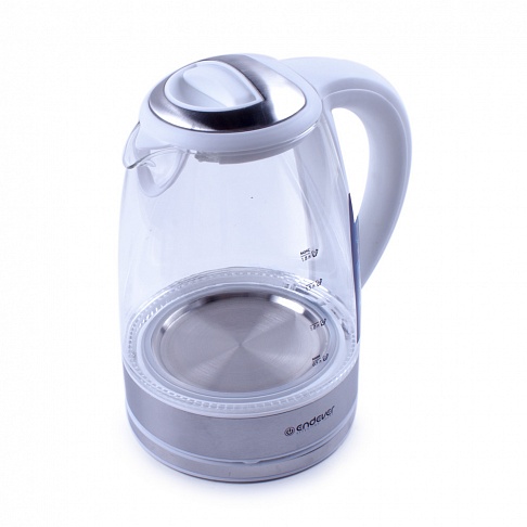 Чайник Endever Skyline KR-300G стеклянный, белый (1,8 л,2400Вт,  диск)