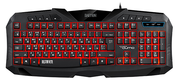 Клавиатура Qumo Daemon K40, проводная, 104 + 8 клавиш, подсветка 7 цветов, плетеный кабель, фильтр