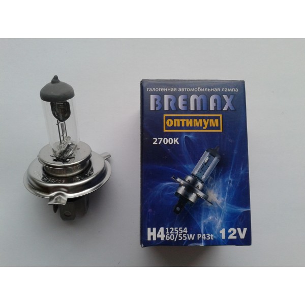 Лампа BREMAX H4 12V 55W ОПТИМУМ 12554