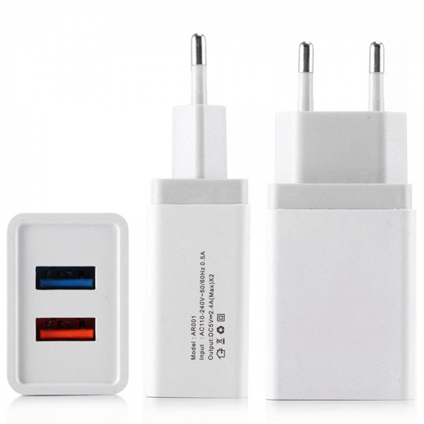 Блок пит USB сетевой  Орбита OT-APU16 (BS-2071) (2*USB, 5B, 2400mA)