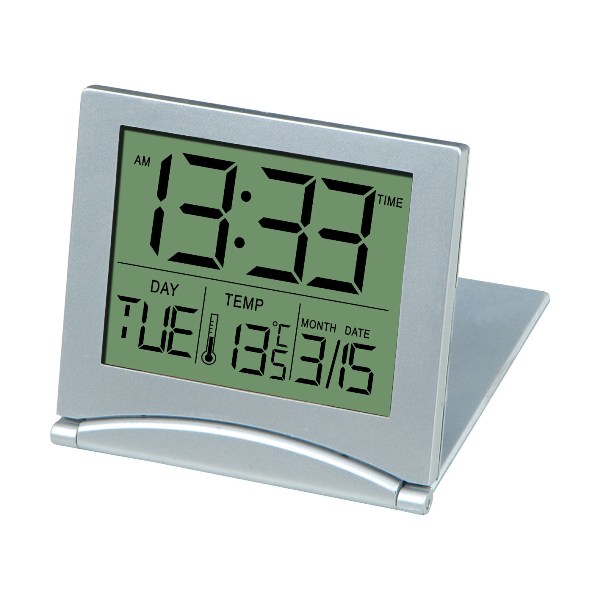 часы настольные VST-033 (буд.,темп.,календарь)