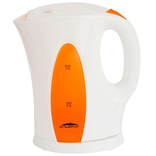 Чайник  Эльбрус-3 (уп.16) белый/оранж.: 2200 Вт, 1л, (РОССИЯ) открыт. нагрев. элем.