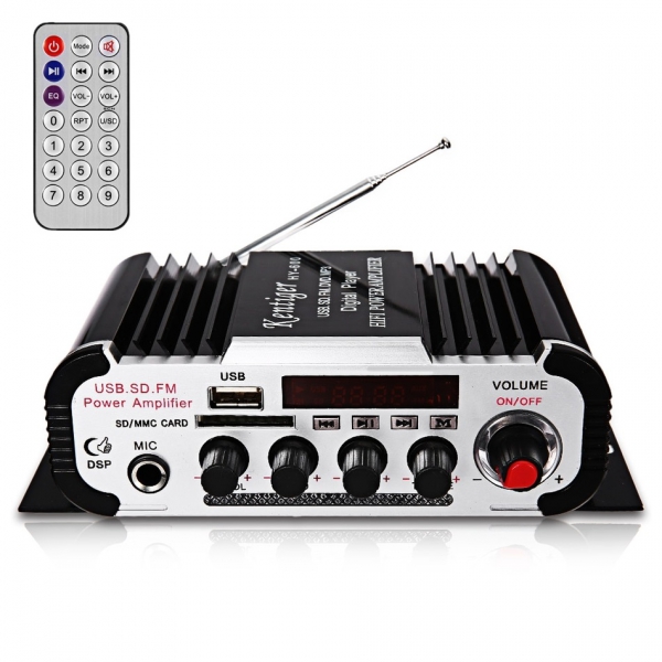 Усилитель звука HY604 (4х20Вт, USB, SD, FM, пит 12V)