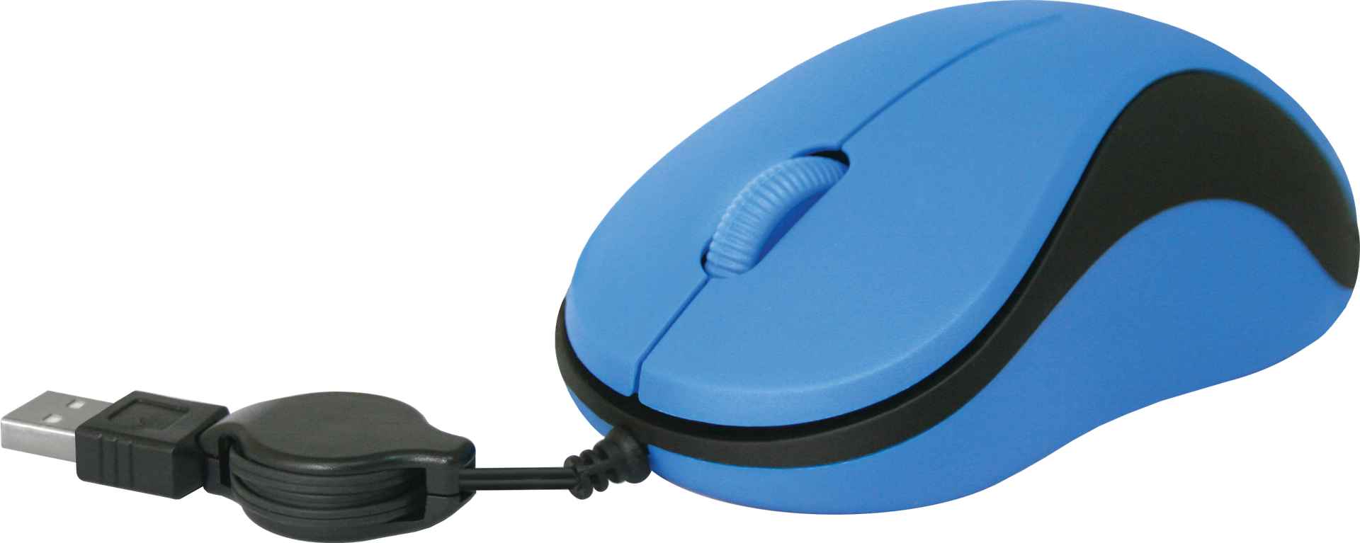 Мышь Defender провод MS-960 синий, скручивающий кабель