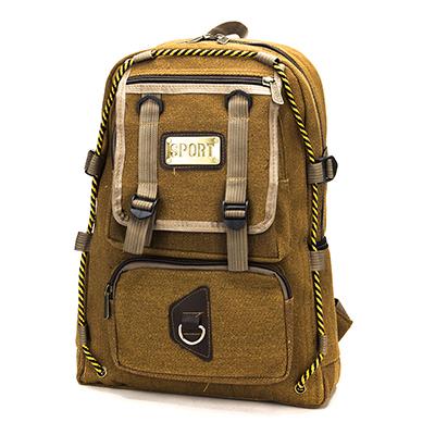 Рюкзак подростковый 42x31x16см, 1 отд., 5 карманов, холст, металл, искусственная кожа, песочный