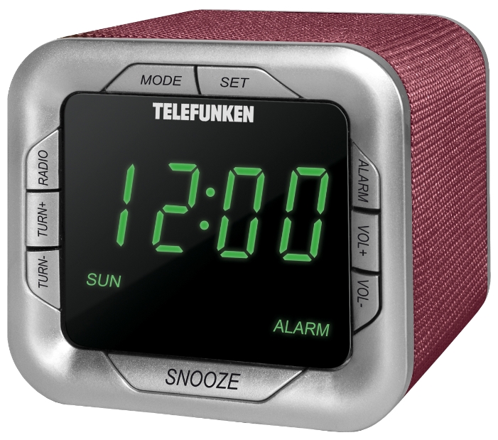 Радиочасы Telefunken TF-1505 (бордо с зеленым)