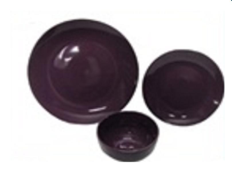 Набор столовый каменная керамика 3пр фиолет (тарелка+тарелка+салатник) ПК31507166
