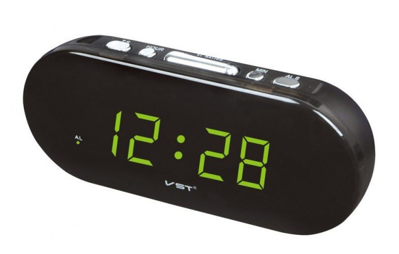 часы настольные VST-715/2 (зеленый), р-р цифр 2,3 см
