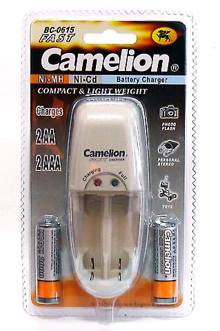 Зар уст Camelion BC-0615+2R6*2000mAh  (Быстр. зар. ус-во для 2хАА или 2хААА, 650мА, с защитой)