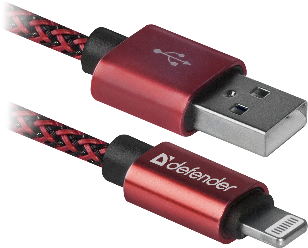 Кабель USB ACH01-03TPRO USB2.0 красный (AM)-Lightning(M), 1м,2,1А DEFENDER