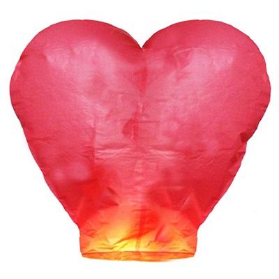 Китайский фонарик "Сердце", бумага, воск, 90х90х35см, 2 цвета