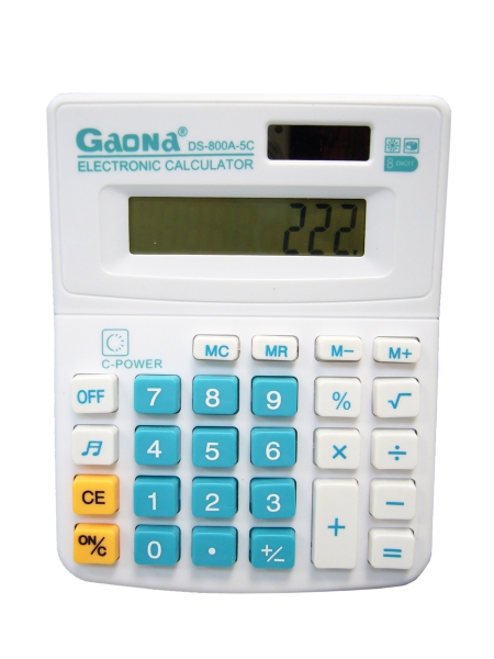 Калькулятор GAONA DS-800A-5C (8 разр, р-р11 х 14 см) настольный
