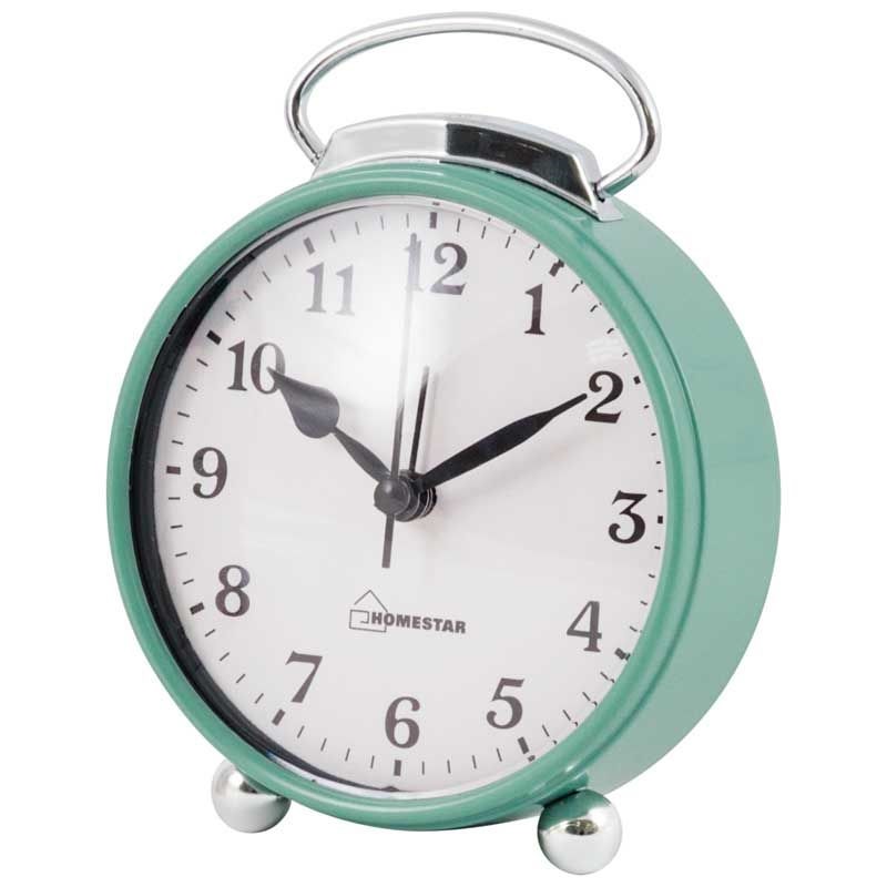 Часы будильник HOMESTAR HC-03 круглый мята, р. 10,3*5*11,4 см