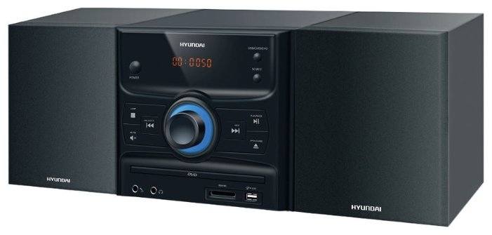 Микросистема Hyundai H-MS260 черный/серебристый (DVD/USB/MP3 караоке 2*15Вт FM)